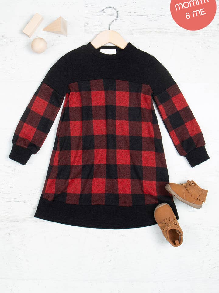 PPD10462TK-ROBE À MANCHES LONGUES CONTRASTÉE FLORALE POUR ENFANTS pour la vente par You & Me