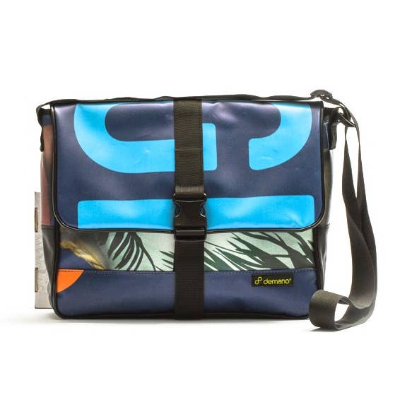 DEMANO - Wholesale Shoulder Bag - Women's - Borne - Blue - Orange - Eco Recycled Shoulder Bag0