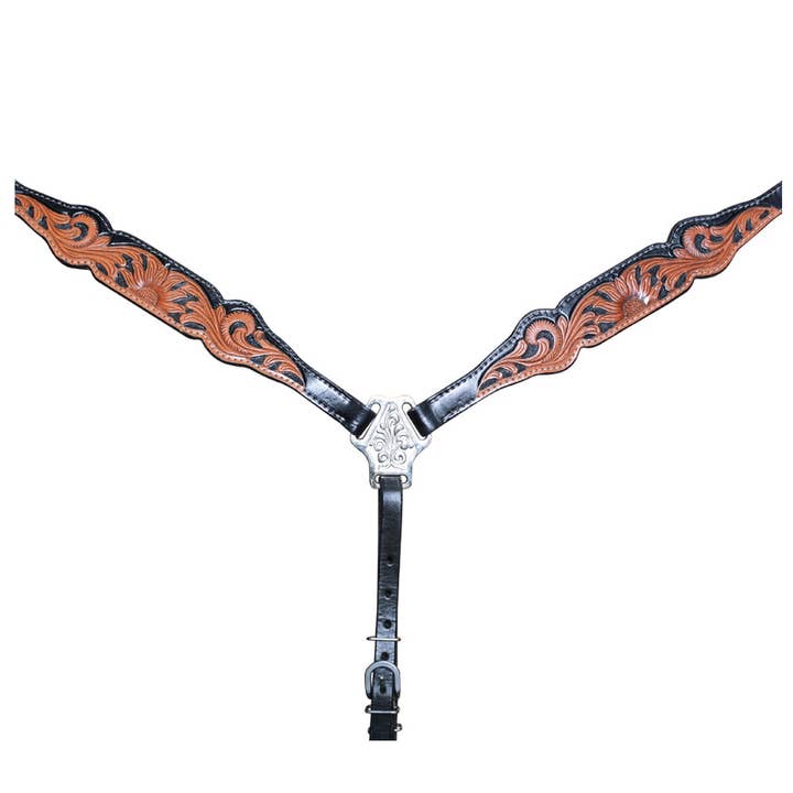 COMFYTACK Bride et Collier de Poitrine Western pour Cheval en Cuir Véritable avec Outils à la Main pour la vente par HILASON