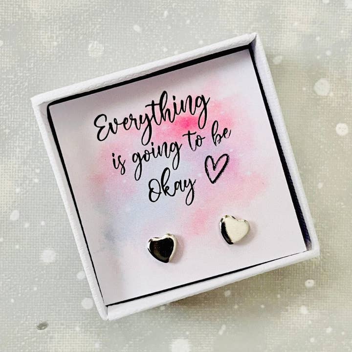 The Gift Club – wholesale Solitärörhängen – Heart Stud örhängen - Cheer Up present till vän0