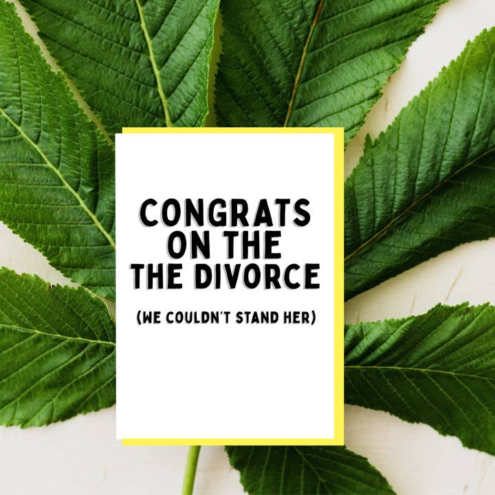 Snarky Divorce Card - We Couldn't Stand Her for wholesale by Stone Donut Design, LLC