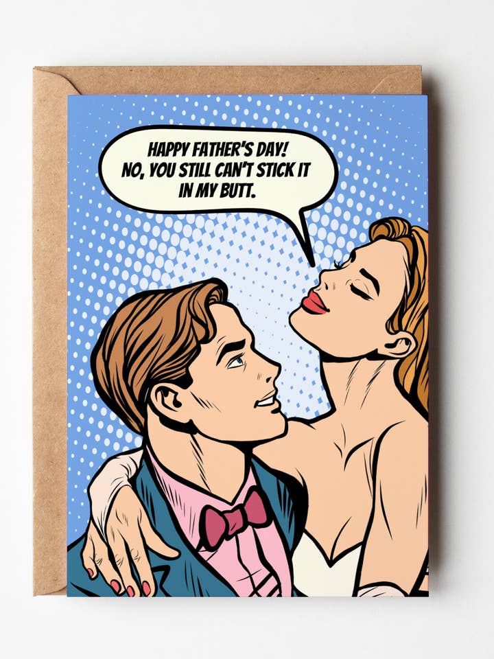 Inappropriate Vintage Style Fathers Day Card From Mum for wholesale by Yeah Noted