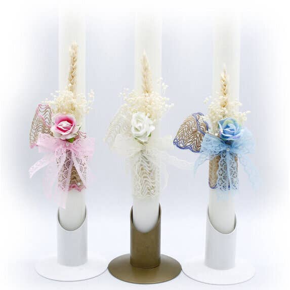 cereria pinsart - Wholesale Cake Candle - Christening candle Lace (40 X 3 cm)5