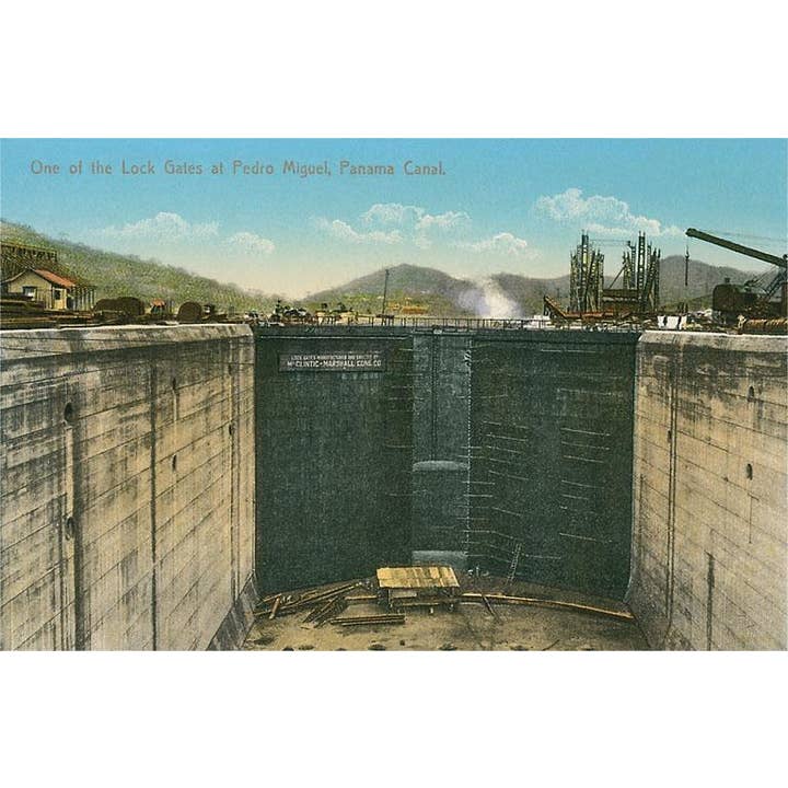 Found Image Press - Wholesale Postcard - Postcard MF-472 Lock Gate, Pedro Miguel, Panama Canal