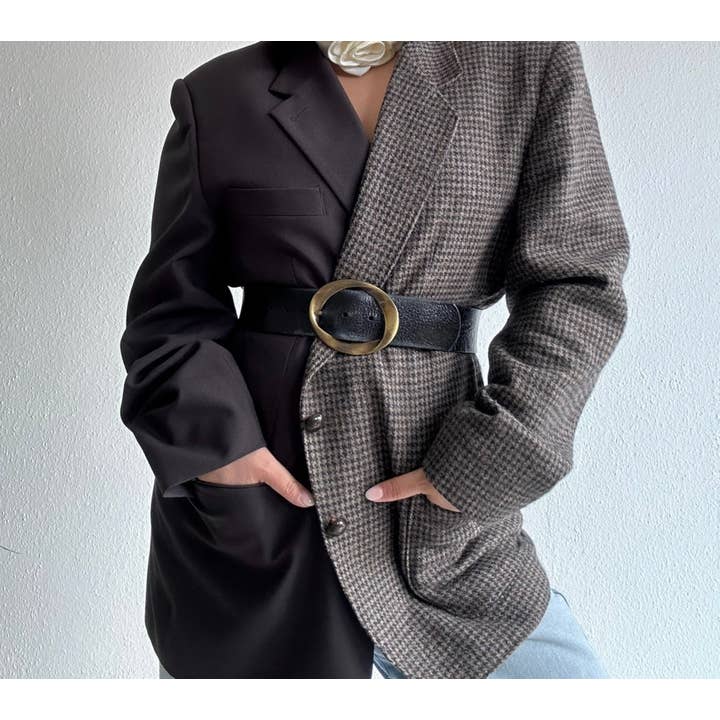 contrastrijke blazer van upcycle voor wholesale door ERDLUXE
