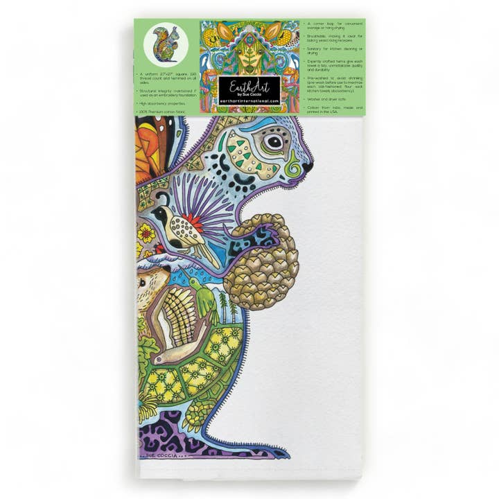 Eekhoorn bloem zak handdoek voor wholesale door EarthArt International