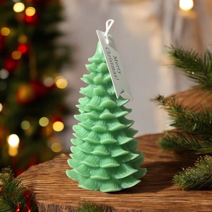 Evergreen Christmas Tree Candle –Minimalist Winter Decoratio for wholesale by Tavv Inc