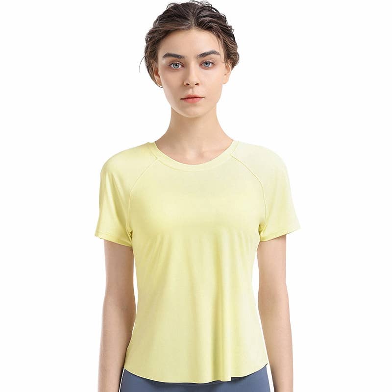 ELKLENS – wholesale Sportöverdel – Dam – Loose Cool Feel Yogakläder Träningskläder med rynkor8