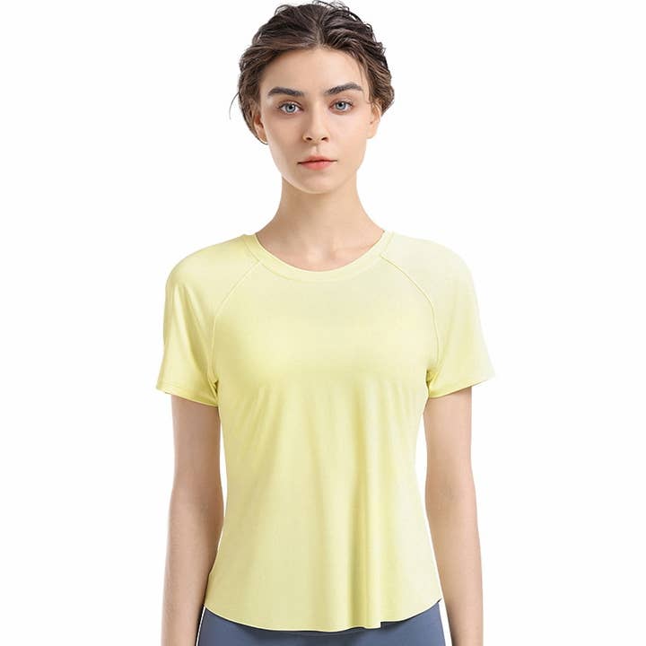 ELKLENS – wholesale Athletic top – Women′s – Loose Cool Feel Yoga Clothing Ruched Back Fitness Clothing8