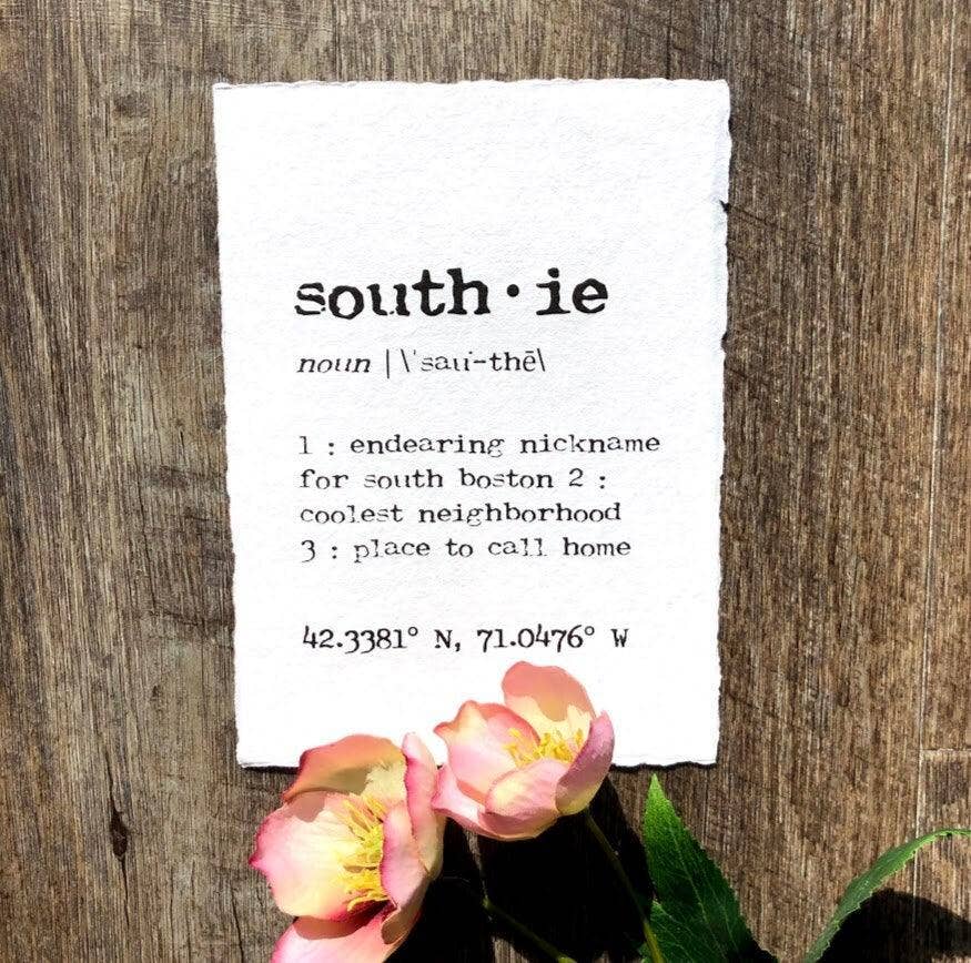 Alison Rose Vintage - Wholesale Art Print - southie massachusetts definition print on handmade paper2