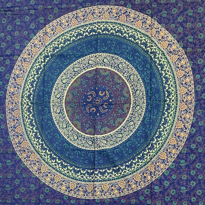 Lungta Imports - Wholesale Tapestry/Textile - Floral Mandala Tapestry Wall Decor Beach Throw 80X50 Inches12