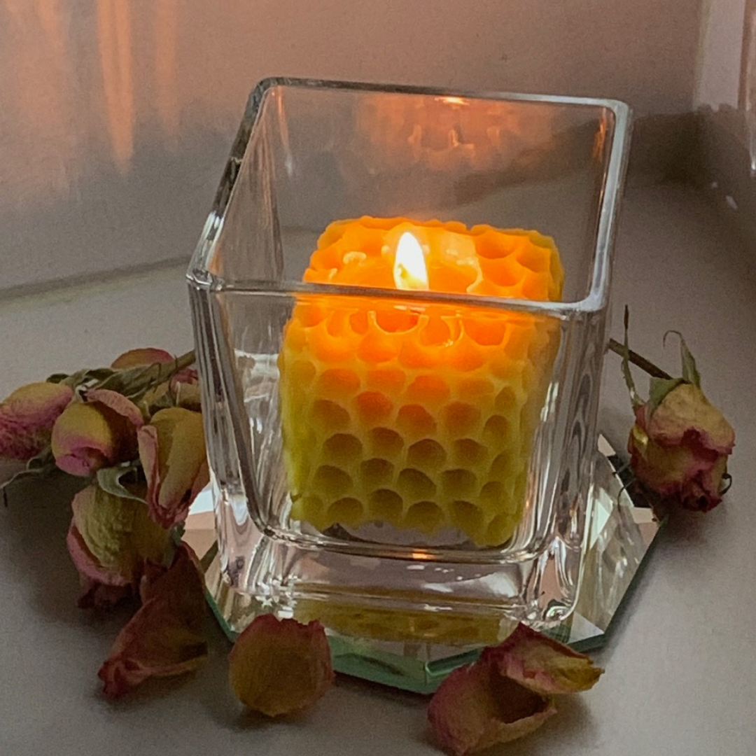 Tu-Bees Honey & Beeswax Candles - Wholesale Novelty Candle - Beeswax Votives - Honeycomb Shape2