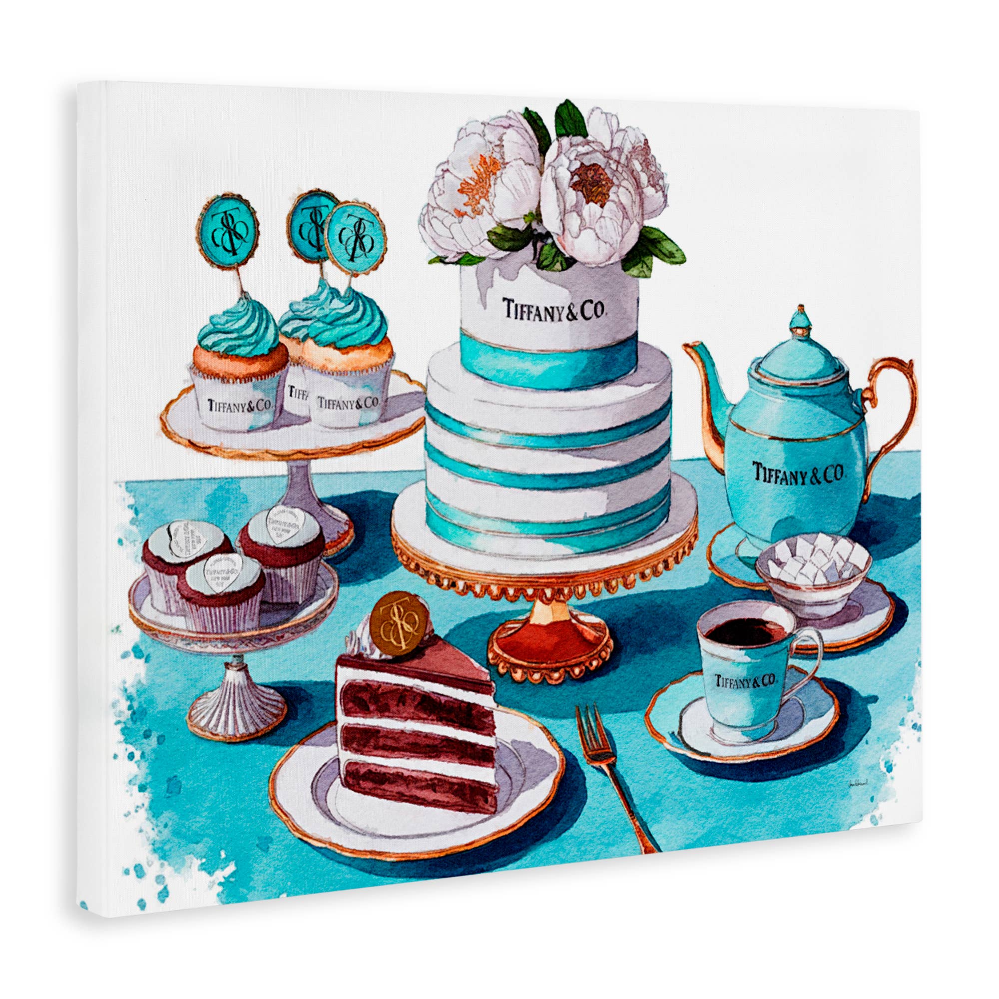 Stupell Industries – Engroshandel Vægskilt – Luksuriøs Glam Dessertudstilling - Uindrammet Vægkunst10