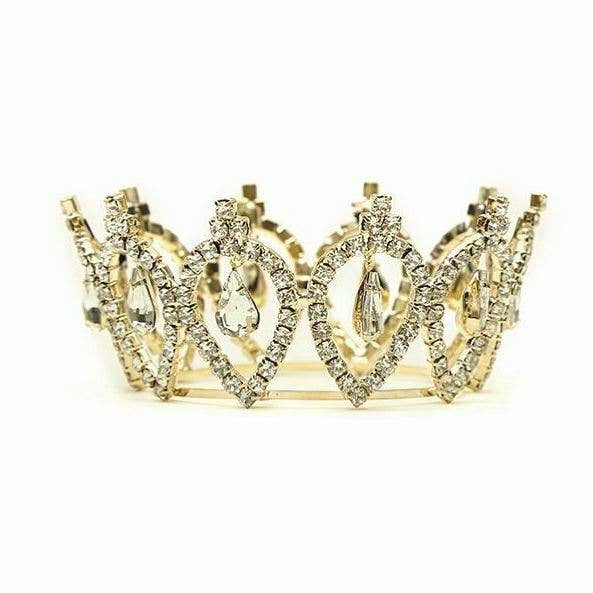 4" Top Diameter Rhinestone Mini Crown for wholesale by Diacly