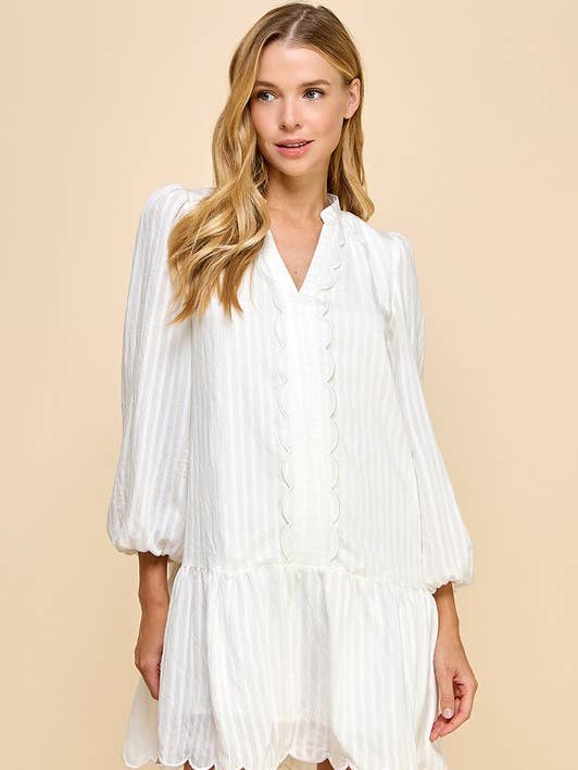 TCEC - Wholesale Dress - Women's - CD04960-Scalloped Detail Dress