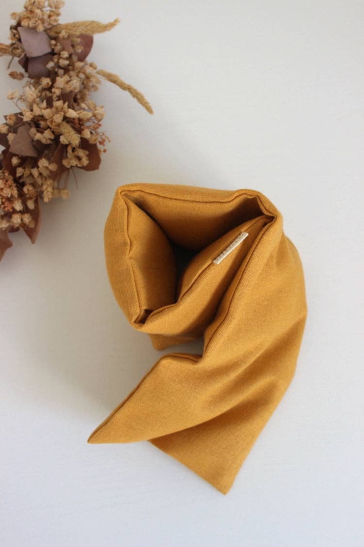 Le Gang des Fougères - Vendita all'ingrosso Impacchi caldi/freddi - Cuscino riscaldante cervicale con semi di lino - Lino giallo senape2