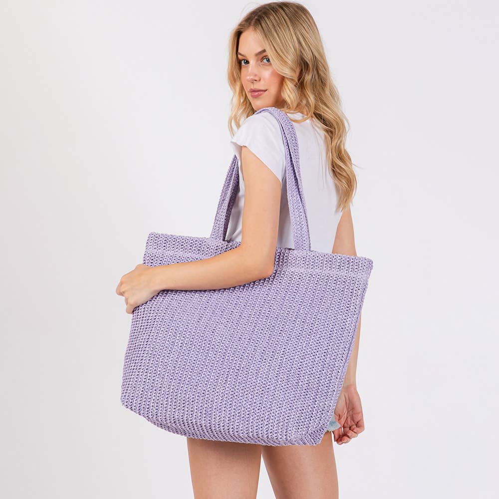 Sensibling Corp. - Wholesale Beach Bag - Solid Crochet Straw Tote Bag / Beach Bag
21