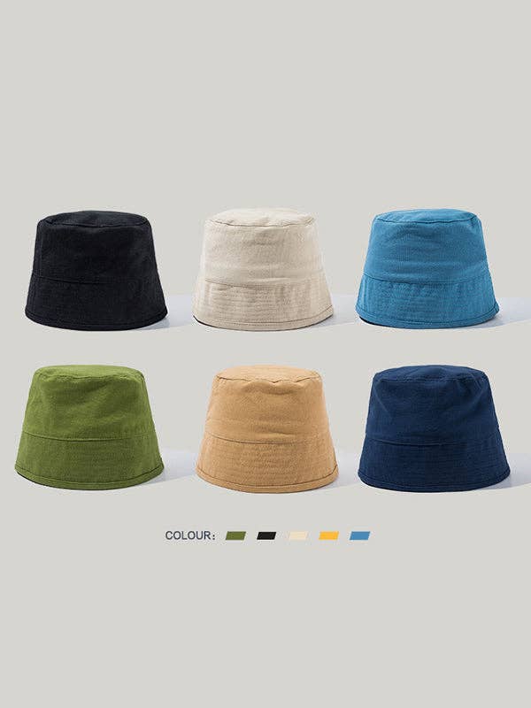 Ramie Cotton Solid Color Vintage Fisherman Hat for wholesale by VividLux