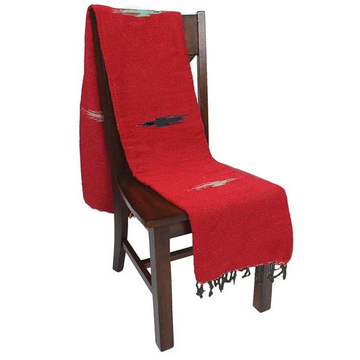 West Path - Wholesale Throw Blanket - Red Thunderbird Mexican Blanket Vintage Style Hand Woven