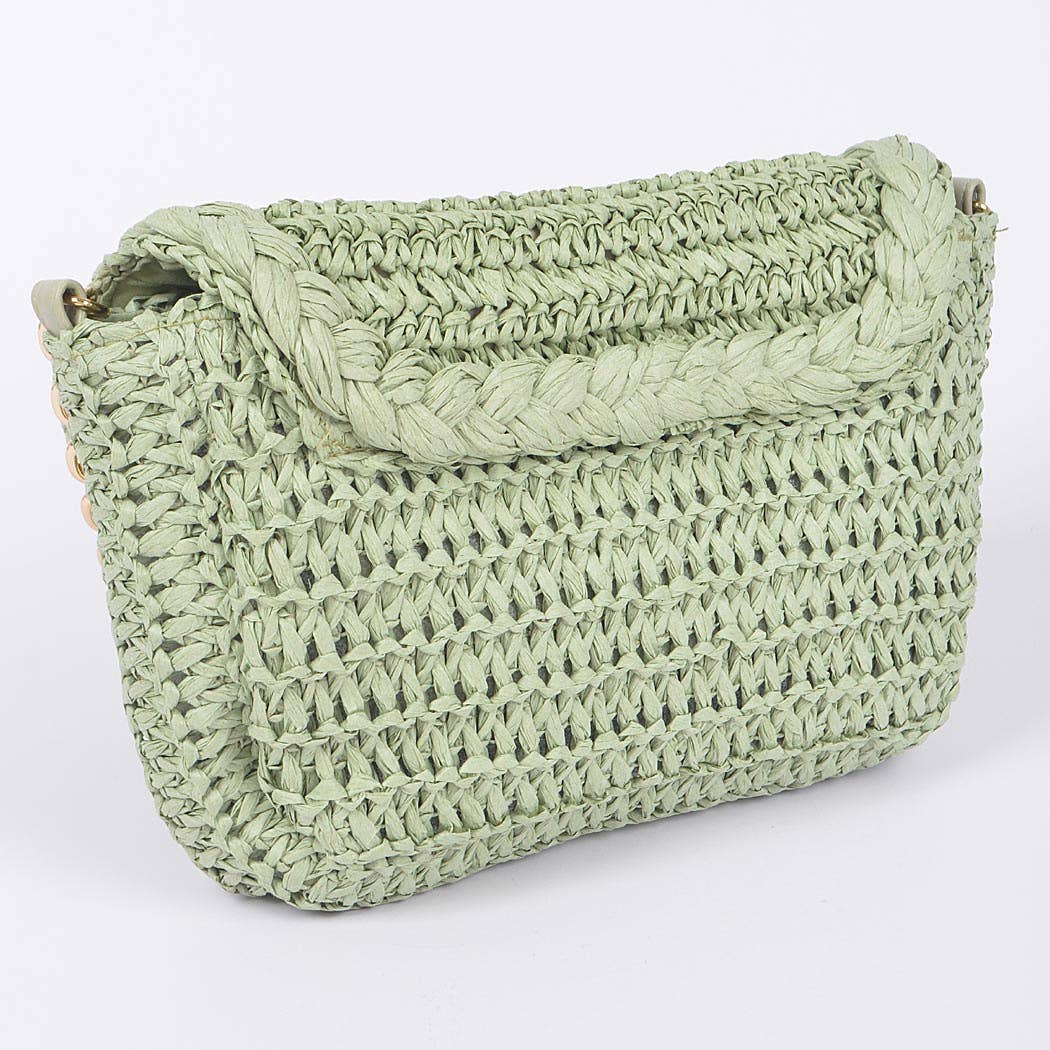 3AM BY H&D ACCESSORIES – Großhandel Schultertasche – Damen – Schultertasche mit Klappe aus Kunststroh8