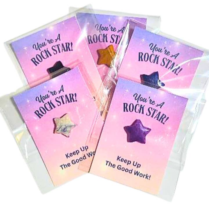 Paradise Island Gold and Silver - Wholesale Teacher/Back-to-School Card - Rock Star Teachers Reward Card – 10 Pack Stone Star Gifts2