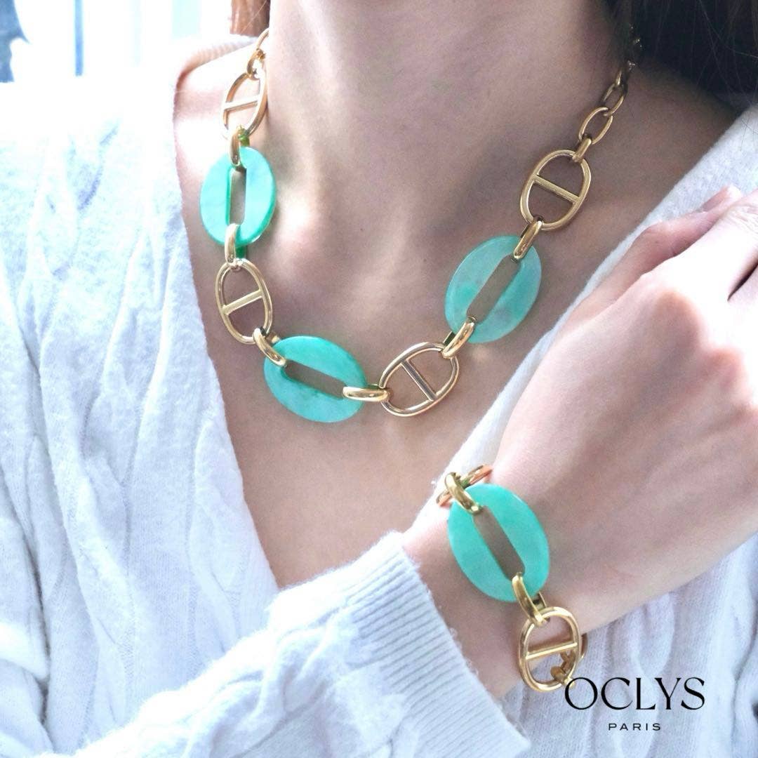 Oclys - Vendita all'ingrosso Bracciali a catena e a maglie - Bracciale a maglie grandi in acciaio inossidabile color oro Gili4