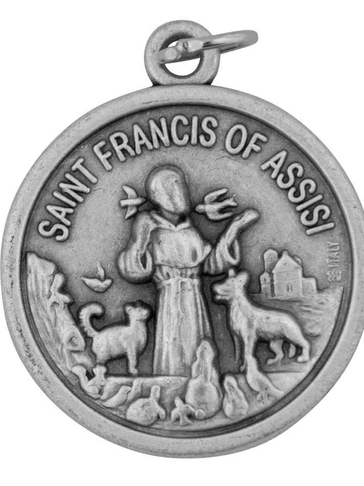 1,15-tums St. Franciskus-husdjurmedalj, 5-pack för wholesale av Village Gift Importers