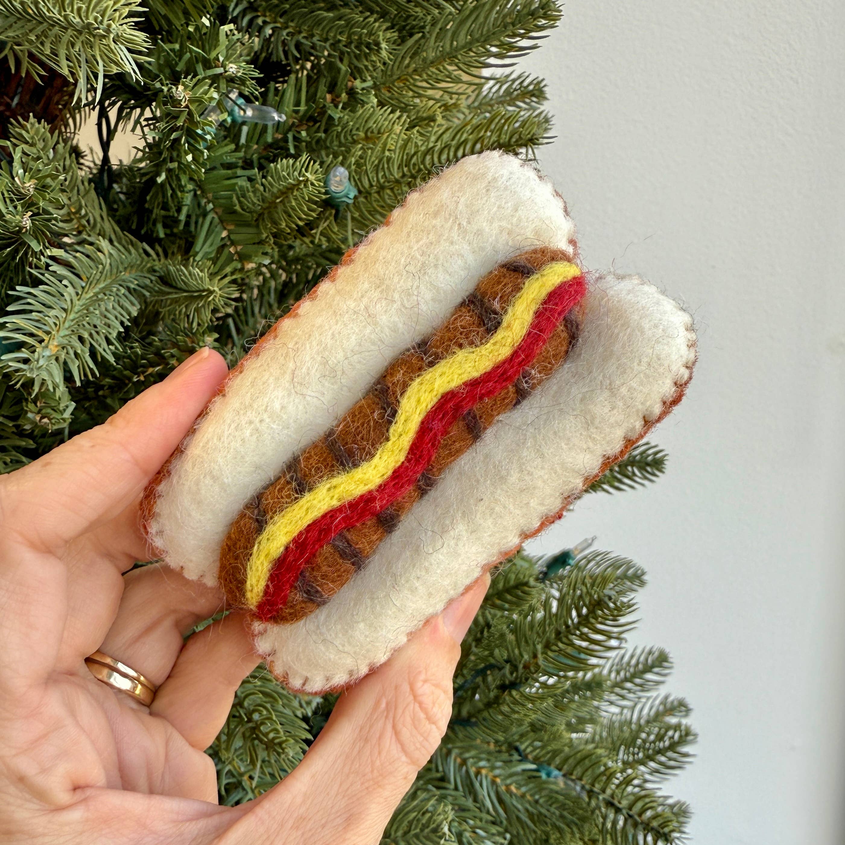 Ornaments 4 Orphans - Wholesale Ornament - Hot Dog Felt Wool Christmas Ornament 1