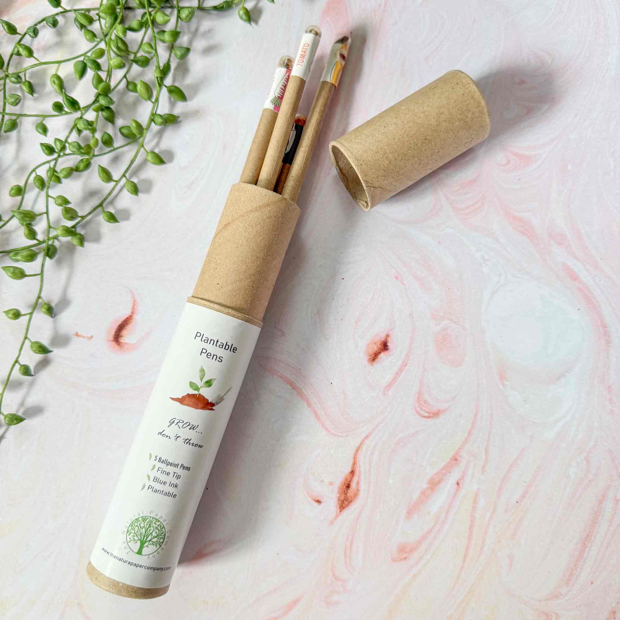 The Natural Paper Company – Großhandel Stift – Pflanzbare Kugelschreiber - Set mit 5 Stück | Röhre aus recycelten Stiften4