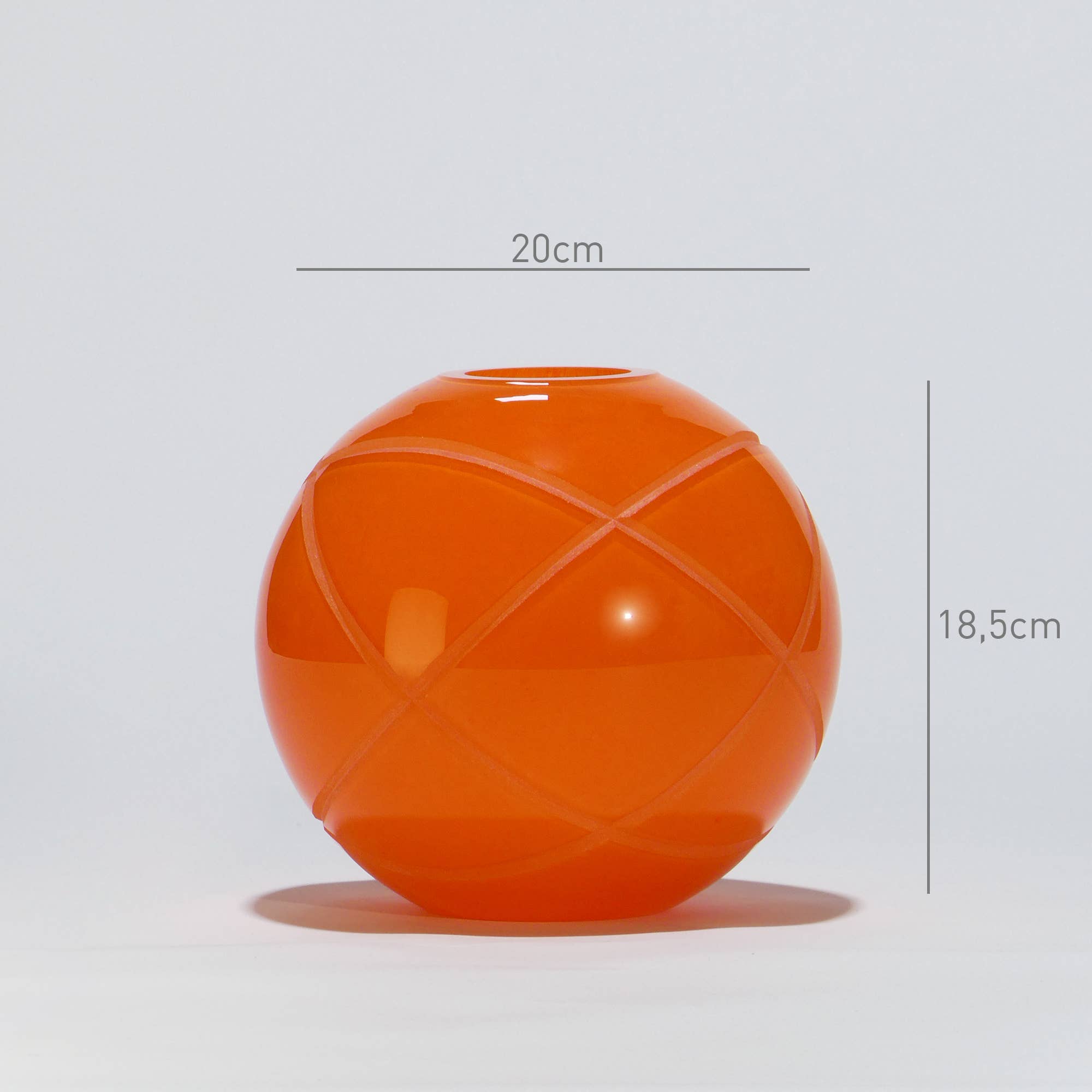 Glasscor | Hand∙Blown Glass - Wholesale Decorative Tabletop Object - Armillary Sphere Jar | Orange1