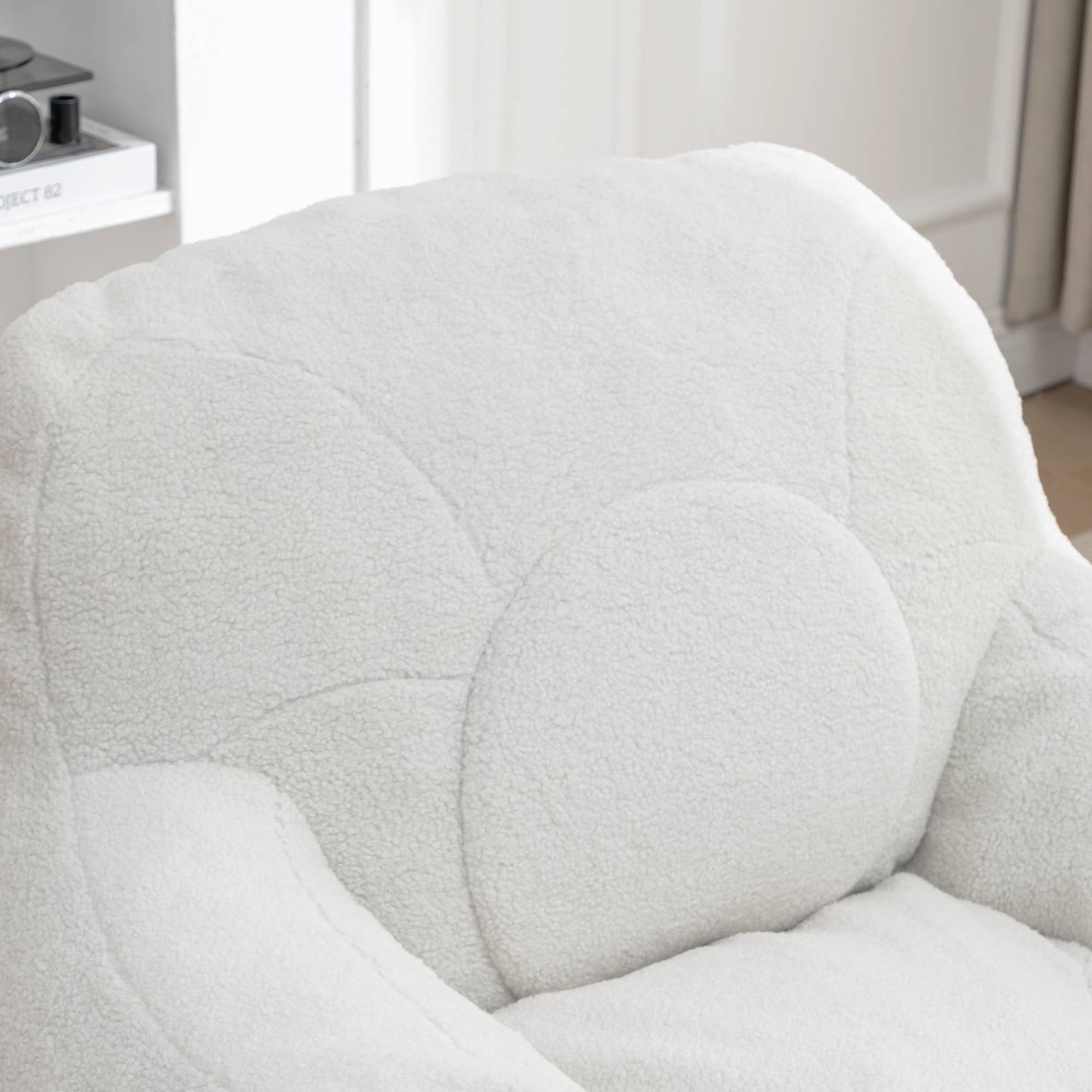 White Bean Bag Chair Sofa with Tufted Memory Foam Filling for wholesale on Faire17