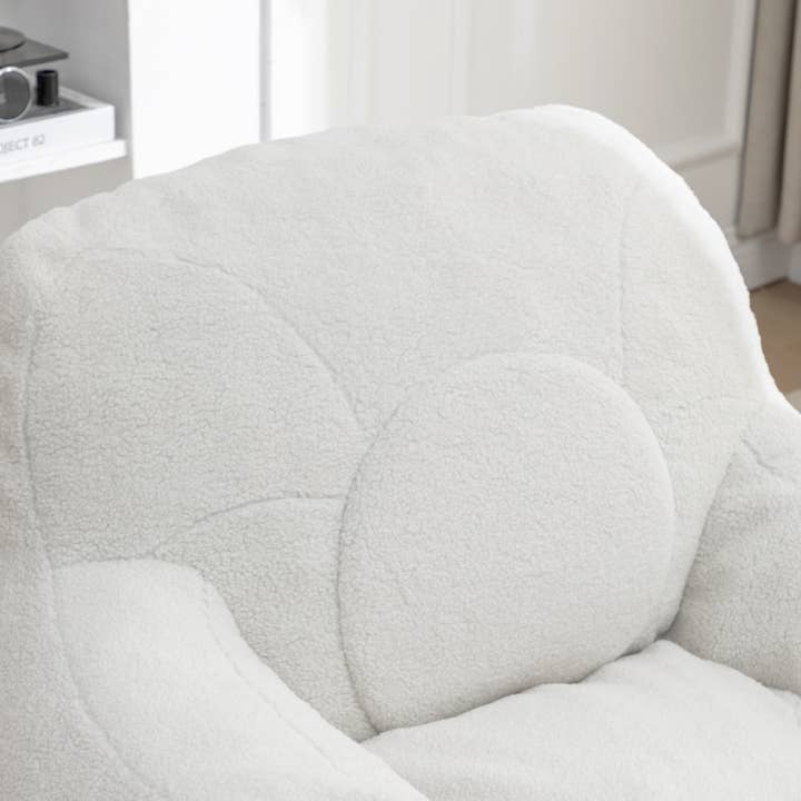 White Bean Bag Chair Sofa with Tufted Memory Foam Filling for wholesale on Faire17