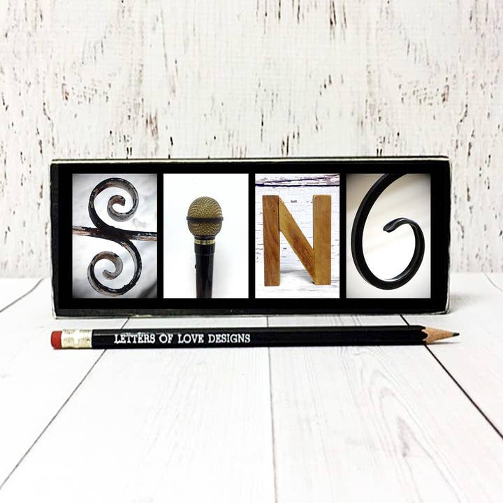 Letters Of Love Designs - Wholesale Sign - Sing Sign, Music Art, Gift for Singer Gift, Musician Gift