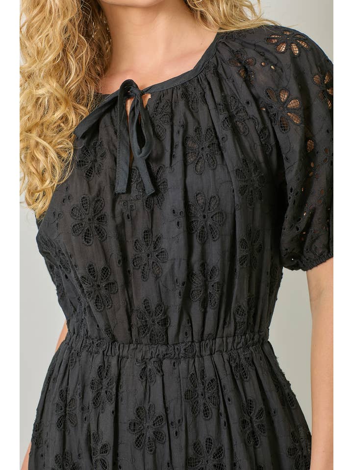 Mystree - Wholesale Dress - Women's - 61037 Puff Sleeve Tiered Eyelet Dress15