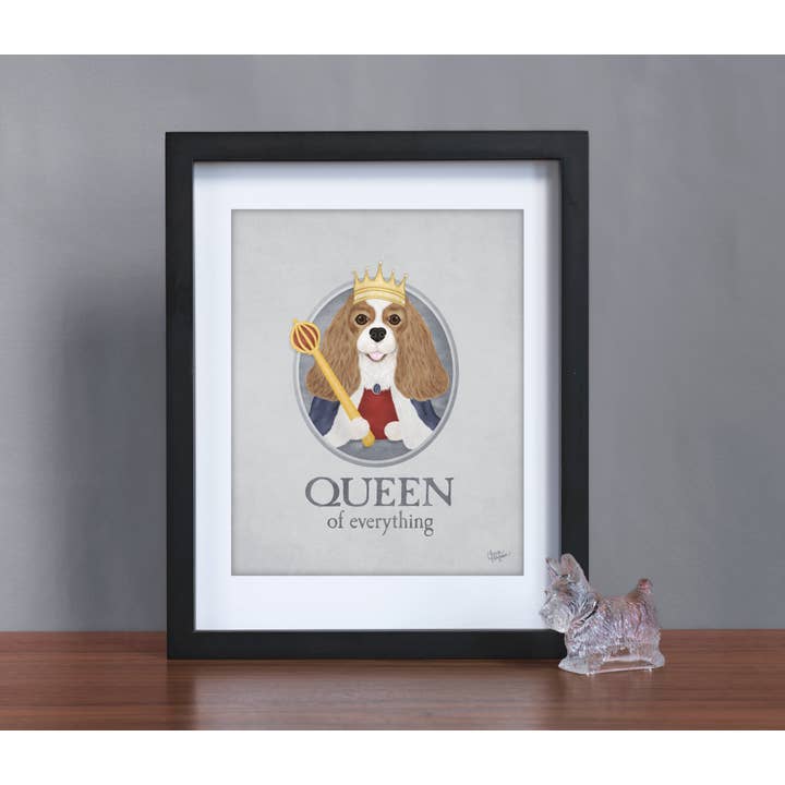Laura Bergsma Studio - Wholesale Art Print - Cavalier King Charles Spaniel Dog Art Print, Queen
