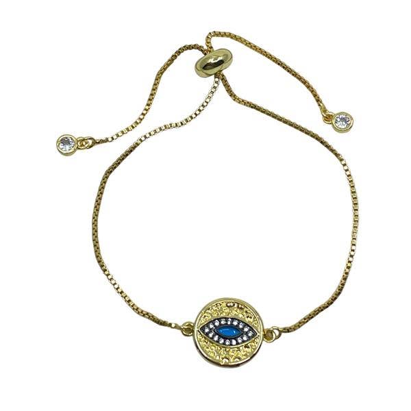 Corrente de tração: banhado a ouro com 24Kt GF Evil Eye (também preto) por atacado de Athena Designs