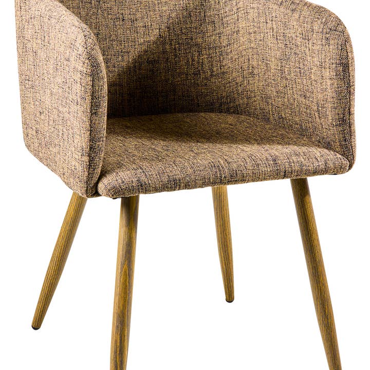 Ada - Vadderad fåtölj med imiterat linnetyg i Marr. Melang för wholesale av Novità Home