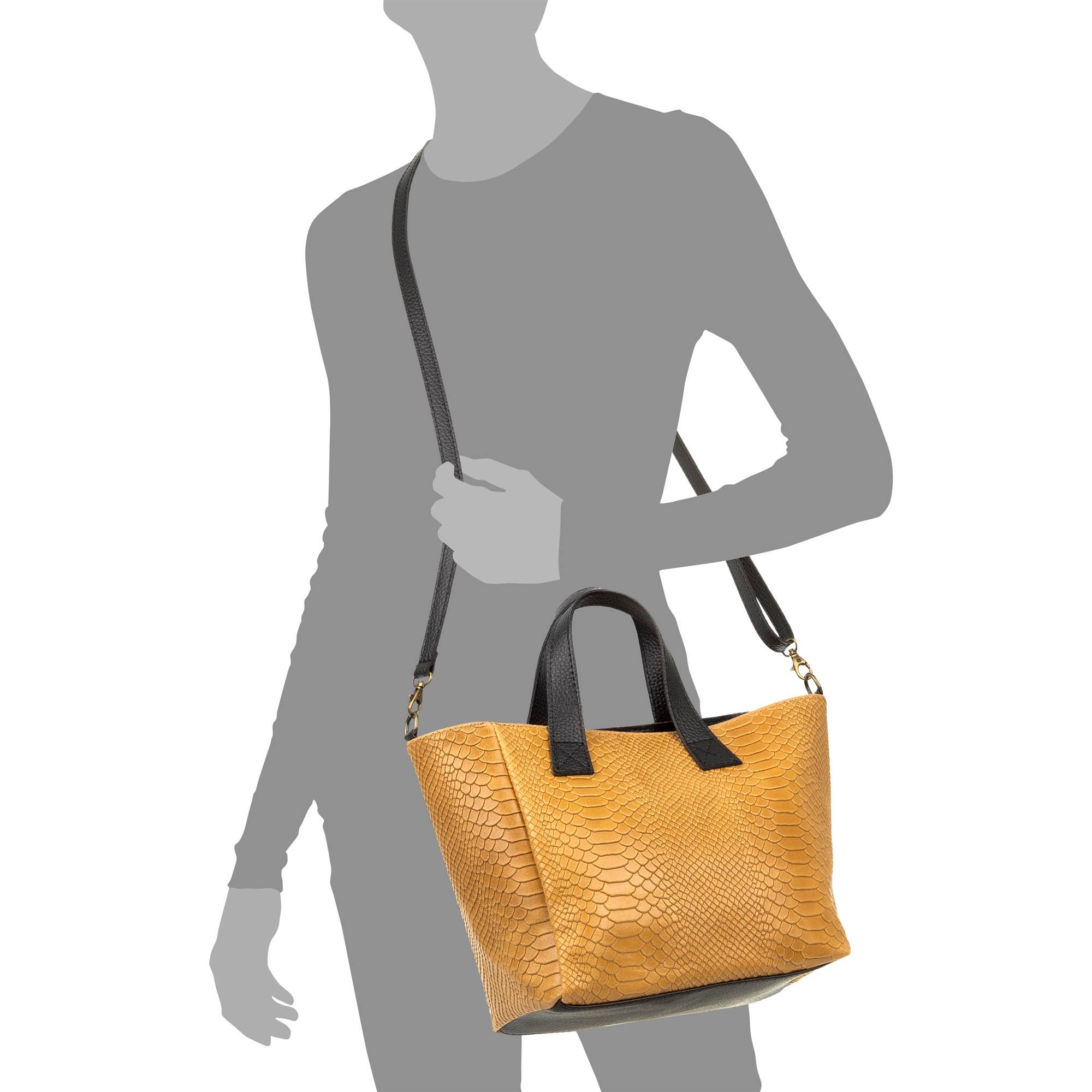 FIRENZE ARTEGIANI – Sacola - Mulher por atacado – Sacola feminina Chiara. Serpi gravado em camurça de couro genuíno2