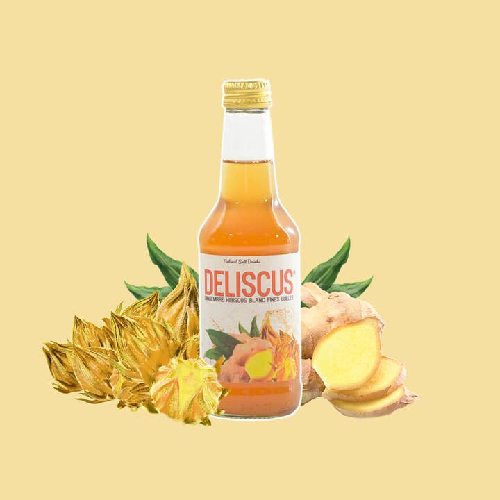 JENGIBRE BLANCO DE HIBISCO DELISCUS® Y BURBUJAS FINAS 25 CL para venta al por mayor de DELISCUS