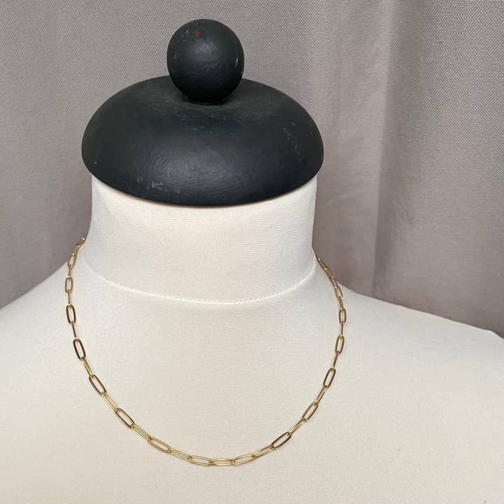 Little Nell Jewellery – Großhandel Gliederhalskette – Wasserdichte Halskette mit 18-karätigem Gold, lange Gliederkette