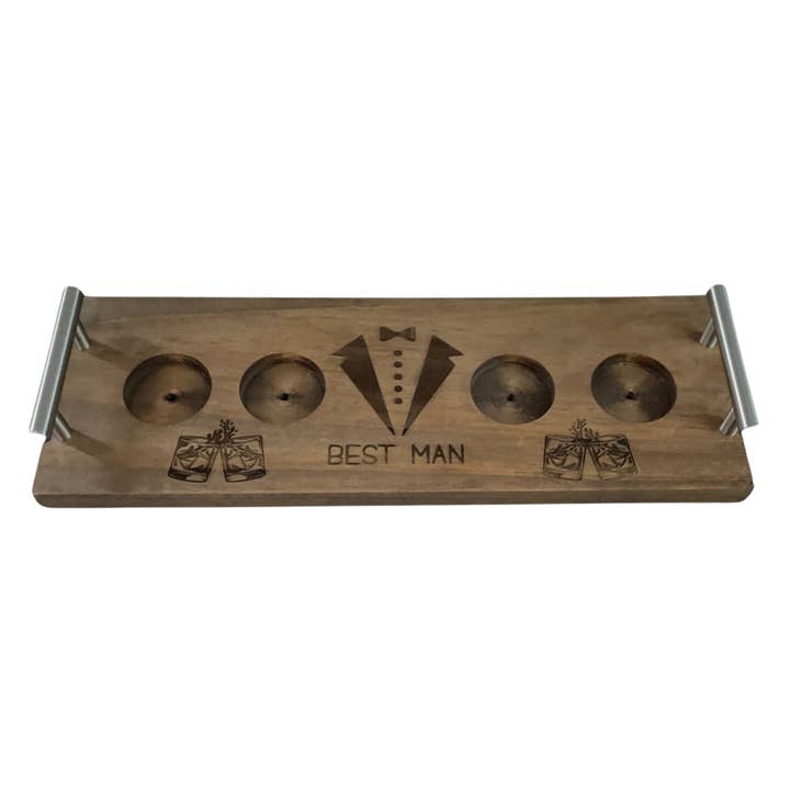 Tavola di Degustazione Bourbon per Testimone dello Sposo con Ricettario Bourbon QR per la vendita all'ingrosso da parte di Wooden Nose Gift Shop