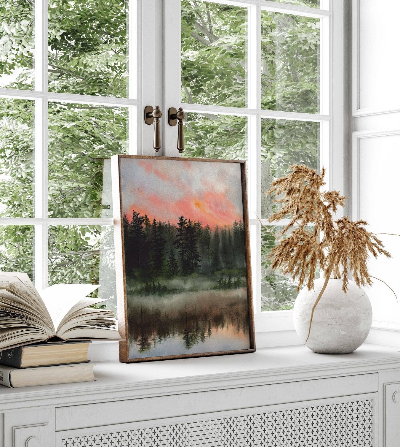 Paperbec Design Co. - Wholesale Art Print - "Rockwood Morning Dew" Lake Sunrise Watercolor Print2