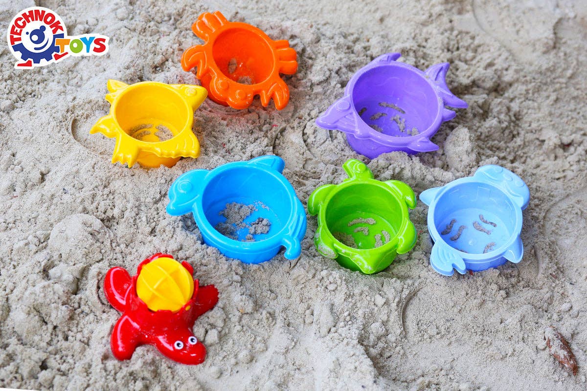 Technok - Wholesale Stacking Rings Game - Baby - TECHNOK Stacking Cups (7 Pieces) - Sea Animal Shapes6