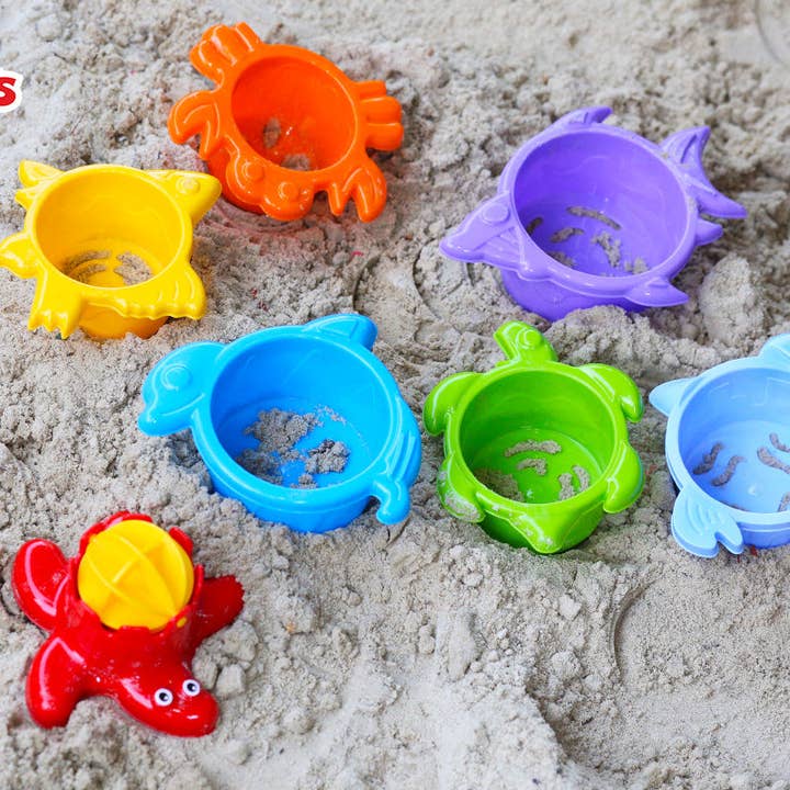 Technok - Wholesale Stacking Rings Game - Baby - TECHNOK Stacking Cups (7 Pieces) - Sea Animal Shapes6