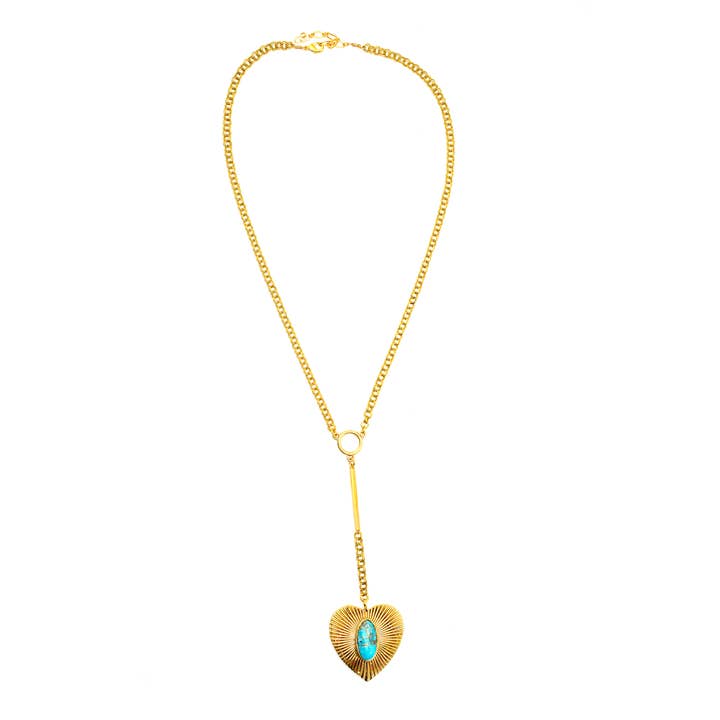 Baizaar - Wholesale Pendant/Charm Necklace - Brass Turquoise Heart Necklace1
