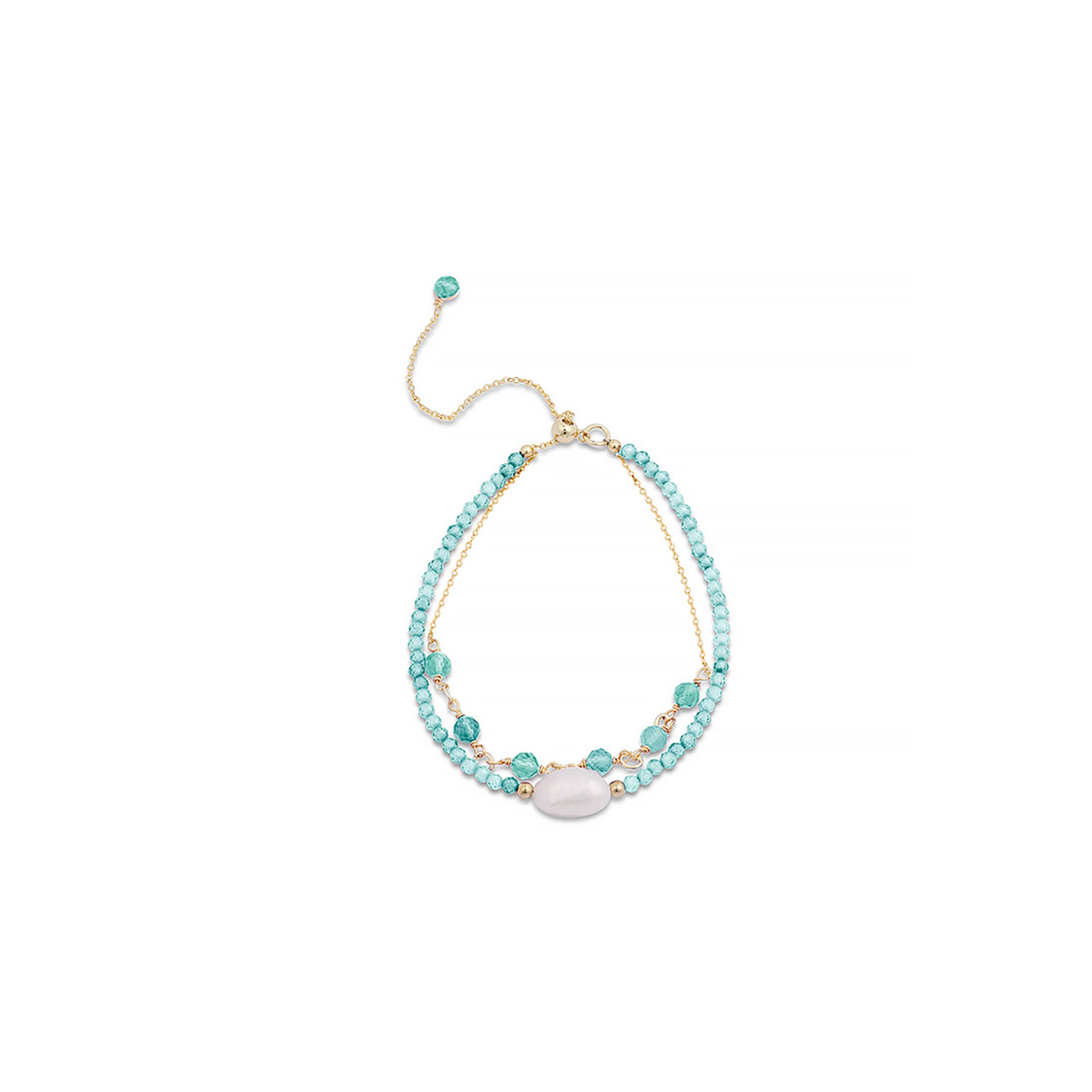 Luxenter - Wholesale Beaded Bracelet - Pulsera Luxenter de Amazonita acabada en oro amarillo de 18K - Ekhao0