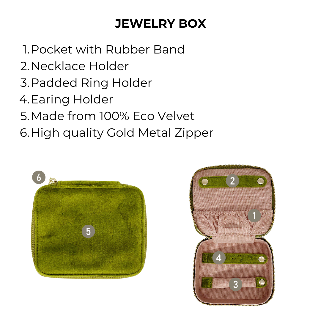 Bag-All - Wholesale Jewelry Box/Organizer - Cute Jewelry Box, Monogrammable, Green Recycled Velvet4