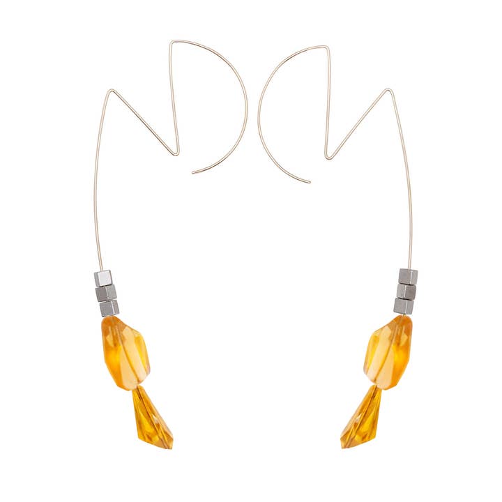 Melissa McArthur - Jewellery Made in London - Wholesale Dangle Earrings - Long Ziggy Stardust inspired Earrings with hand-cut Gemstones5