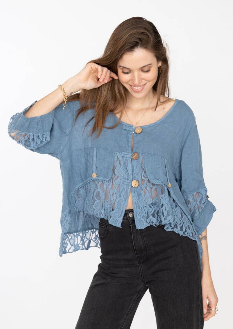 LINEN & COTTON HOUSE - Wholesale Jacket - Women's - VEST IN LINEN 9207 SPRING SUMMER42