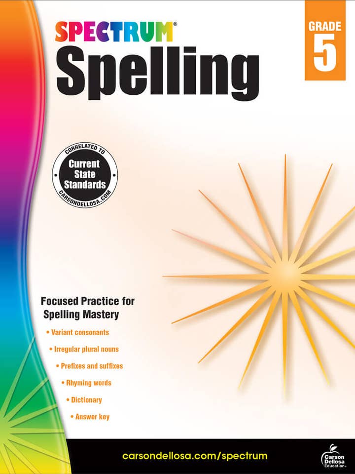 Spectrum Spelling, Grade 5 for wholesale by Carson Dellosa Education